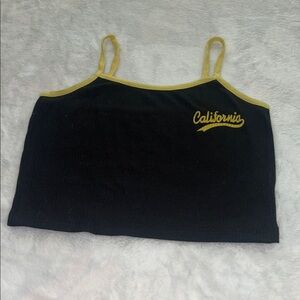 California black and yellow cropped cami tank top